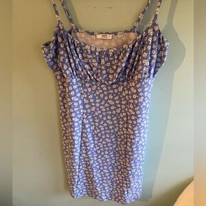 Blue and white flower summer dress